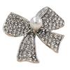 Women Decorative Pin Brooch Pin, 3D Bow Design with Imitation Pearl, Long-lasting Strong Buckle Badge for Coats Shirts Bags Accessories