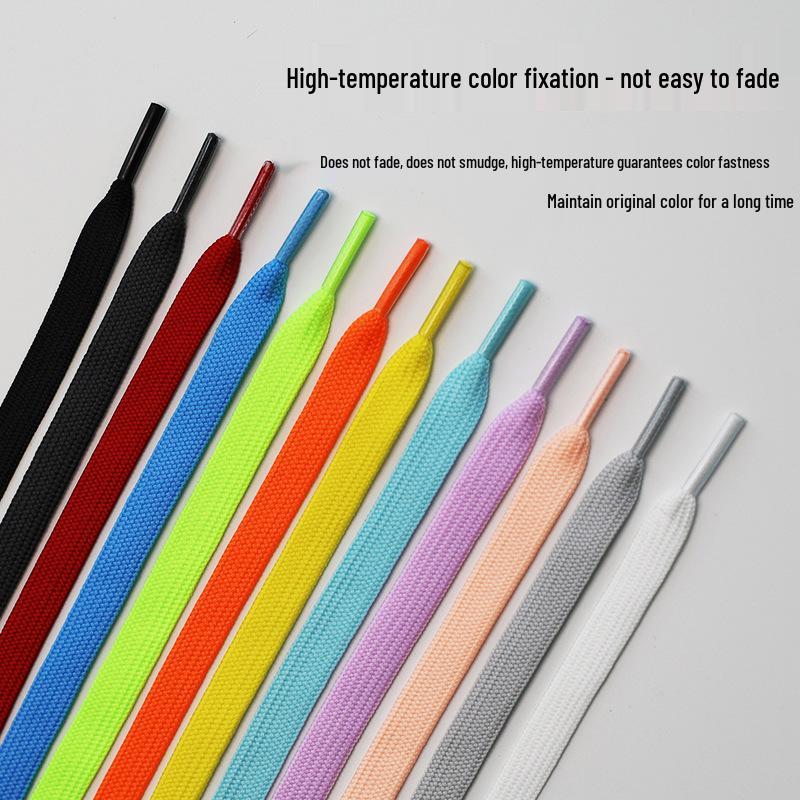 Mångsidiga platta skosnören för män och kvinnor - Original Svart, Vit, Färgglada, Rosa, Grå
