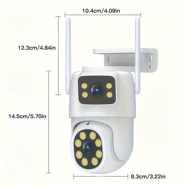 Tuya Smart Waterproof Dual-Lens Camera with Night Vision & Bluetooth Pairing.