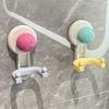 2Pcs Dopamine Vacuum Double Hooks Removable Wall Hanger Creative Shower Hooks  Behind the Door