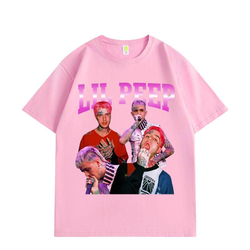 Koszulki z grafiką rapera Lil Peep Moda Hip Hop Krótki rękaw Koszulki Letnie Luźne Bawełniana Koszulka Unisex Y2k Streetwear