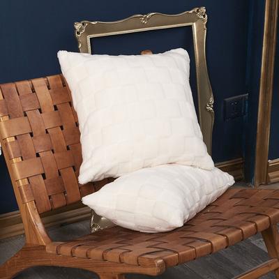 Home Decor INS Style Plush Pillowcase Jacquard White Throw Pillowcover Double-sided Cushion Cover Living Room/Office
