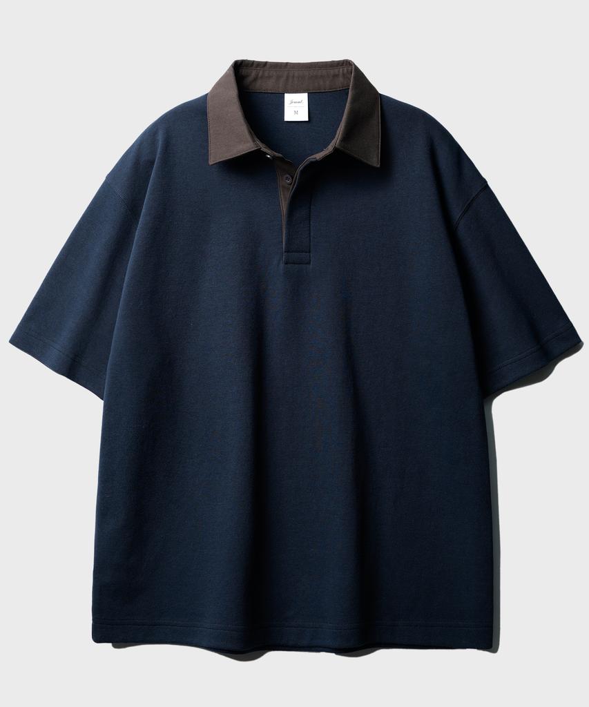 JEMUT [2Pack] Work Oversized Collared Short Sleeve T-Shirt Sost2568