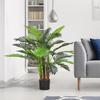 Artificial Palm Tree, 1 M, Realistic Branches, Decorative Plant, Plastic, with Pot, Brown+Green