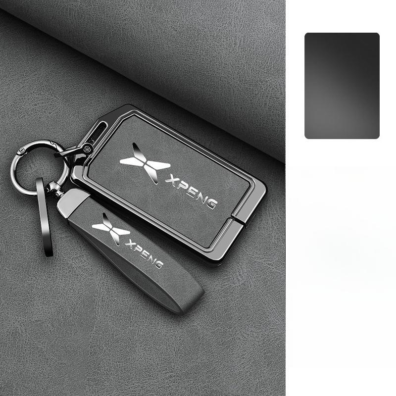 Housse de clé Premium en alliage de zinc pour Xpeng P7/G9/G3I/P5/G6 - Coque de clé protectrice Chaîne de sac à clé