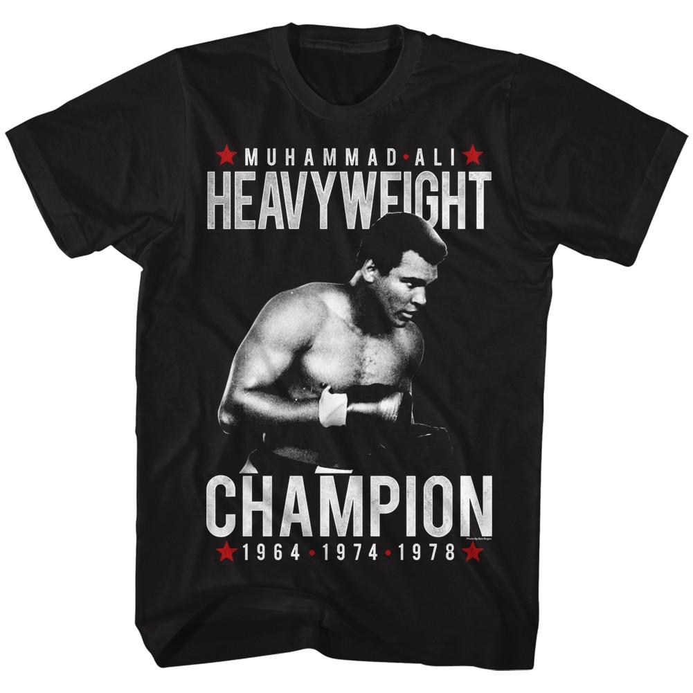 Muhammad Ali Heavy Champ Black Adult T-Shirt