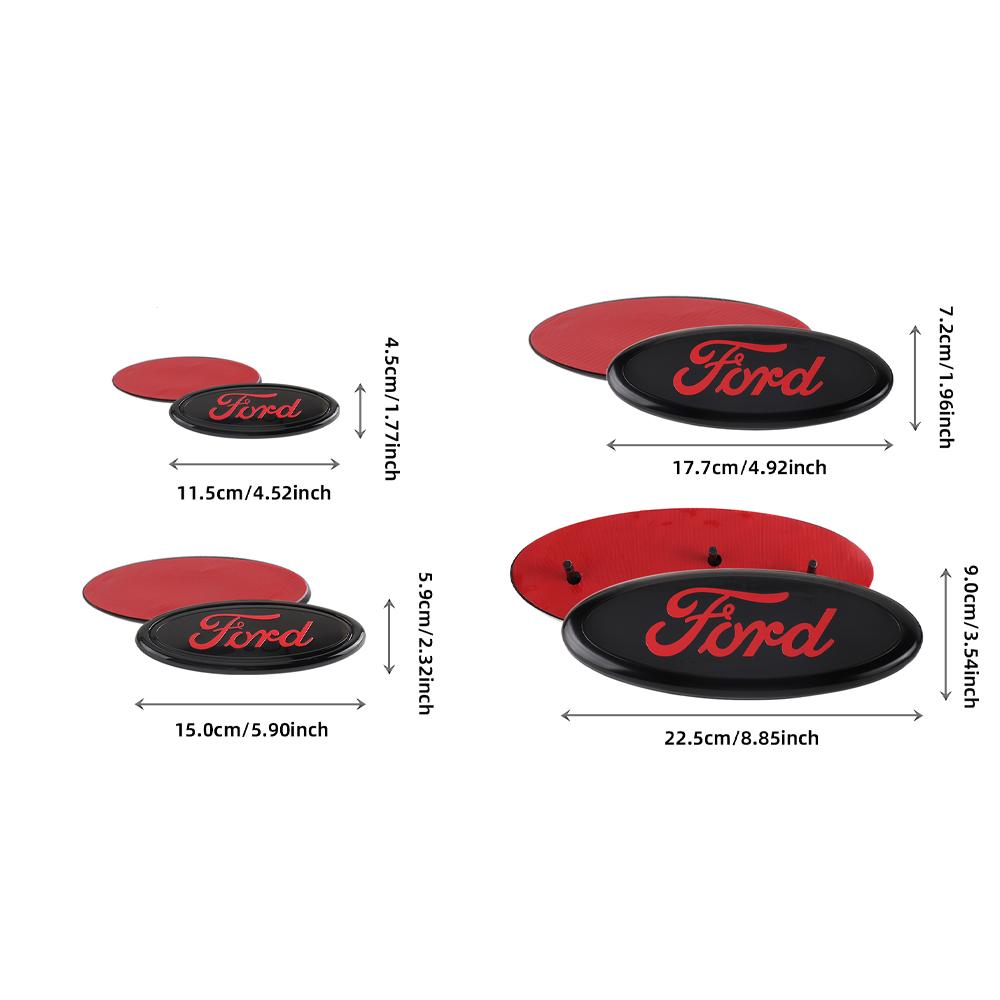 115/150/176/224mm Car Hood Front Grill Emblem Tail Trunk Logo Cover Decoration For Ford Mondeo Kuga Fiesta Ghia Focus ST Ranger