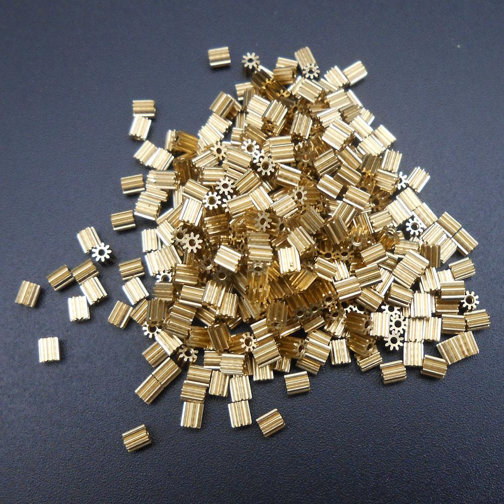100Pcs/Lot 0.2M 9T 9T0.78A Small Brass Gear Spur Spindle Pinion 0.2 Modulus Bore Hole Aperture 0.78MM 9 Teeth OD 2.2MM L H 2.5MM