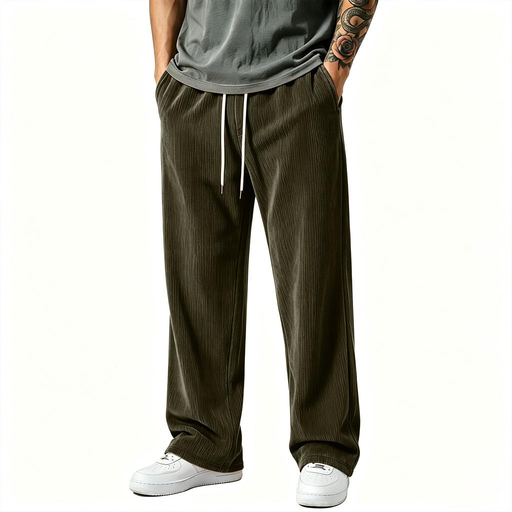 Men's Corduroy Pants Loose Fit Wide Leg Casual Comfortable for Everyday Wear