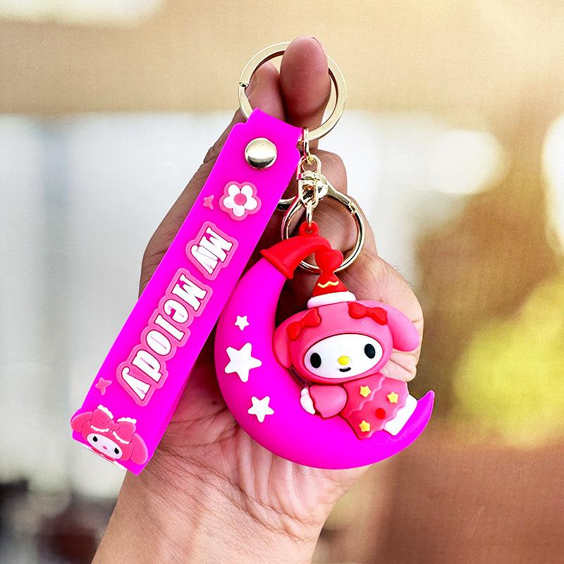 Moon Kulomi Keychain Yugui Dog Melody Silicone Doll Car Key Chain Bag Pendant Small Gifts