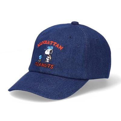 X PEANUTS Zusammenarbeit Denim Cap Hut Snoopy DENIM CAP [Manhattan Portage] (071 Marine)