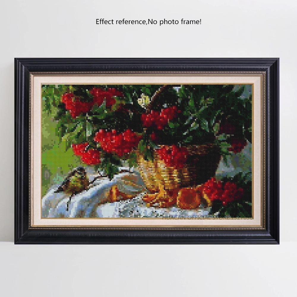 

HUACAN Цветочная Алмазная мозаика, распродажа, изображение стразов, Алмазная вышивка, корзины для вышивки крестом, полный квадратный алмаз Full Square 30*40 cm