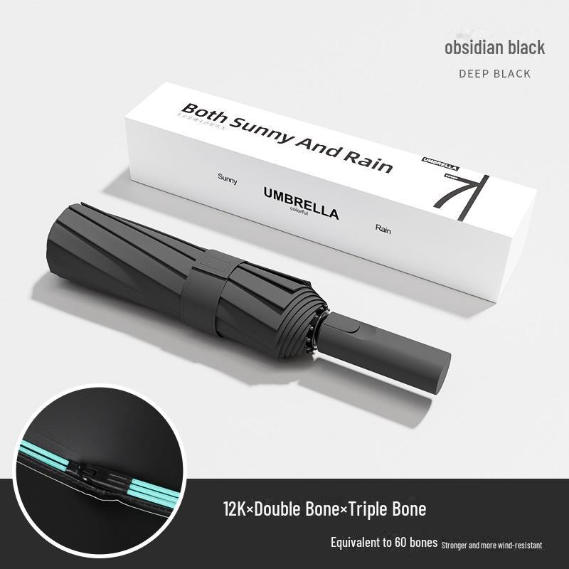 60-Bone Automatic Umbrella: Dual-Use, Large, Wind-Resistant, Sunshade with UV Protection for Men and Women