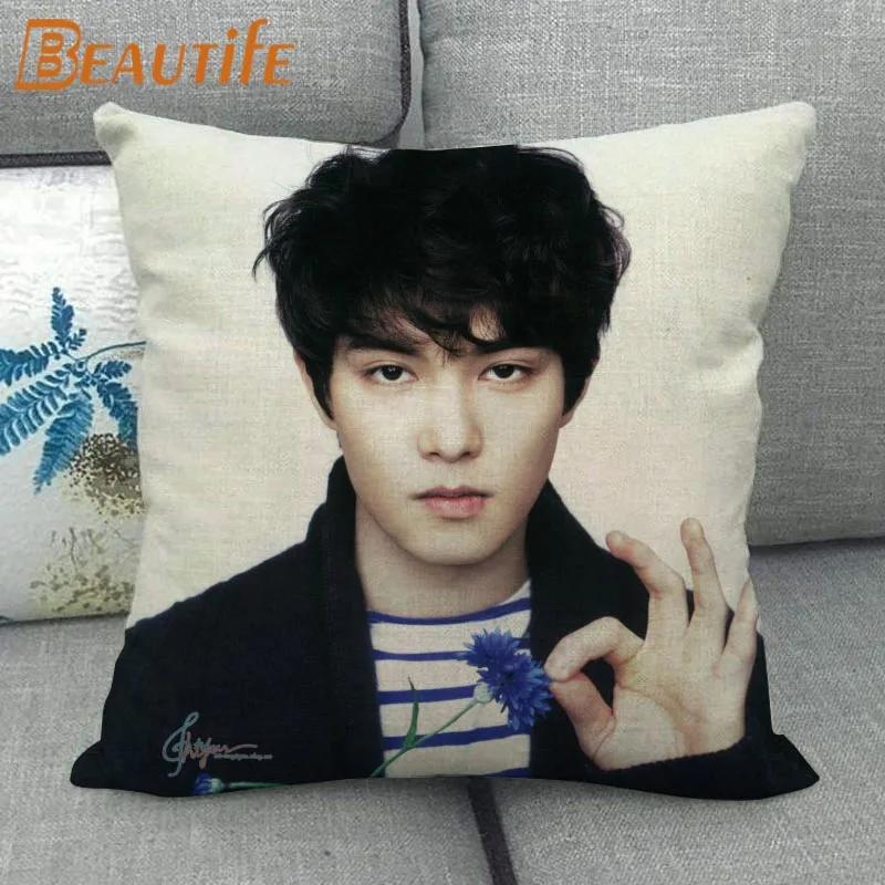 45X45cm CNBLUE KPOP Pillow Cover Square Zipper Cotton Linen Fabric Pillow Cases Bedroom Home Decorative Boys Girls Gift