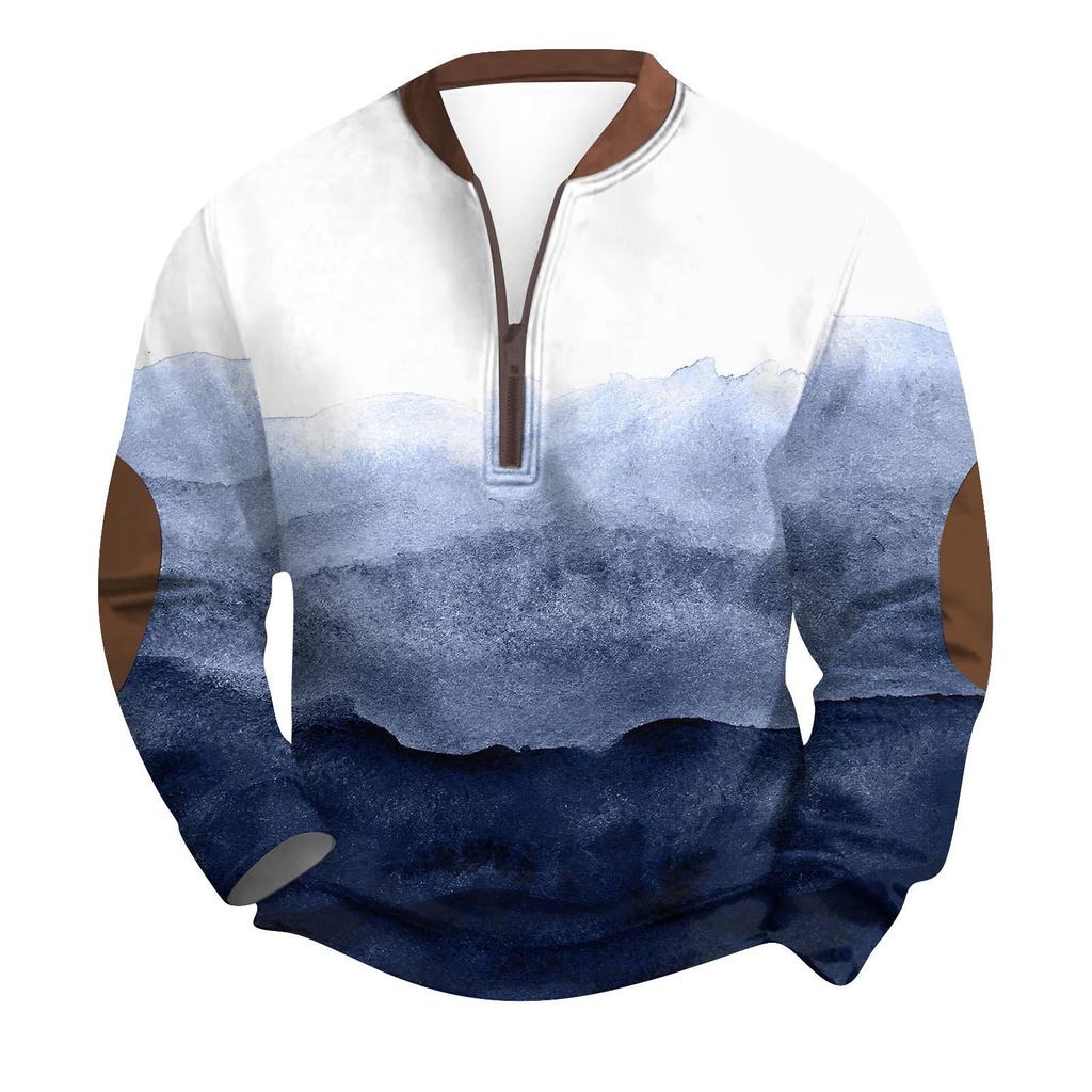 Men's Retro Casual Gradient Printed Sweatshirt