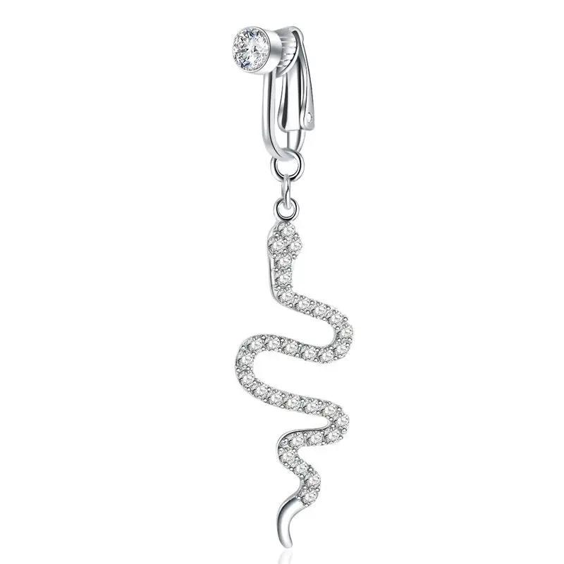 Non-Piercing Butterfly Fake Belly Piercing Butterfly Clip On Umbilical Navel Crystal Fake Piercing Fake Clip Belly Button Rings