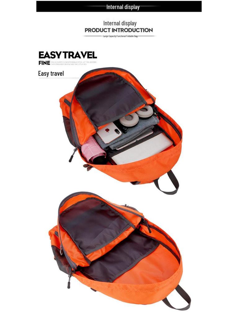 Lättvikts Vikbar Stor Kapacitet Unisex Utomhus Rese- & Sportryggsäck