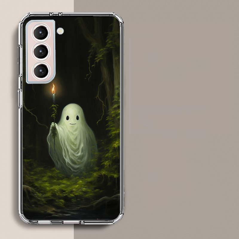 Cute Halloween Ghost Phone Case For Samsung Galaxy S25 Edge S24 S23 FE S21 S20 S10 Plus S22 S26 Ultra Cover Clear Cases TPU Capa