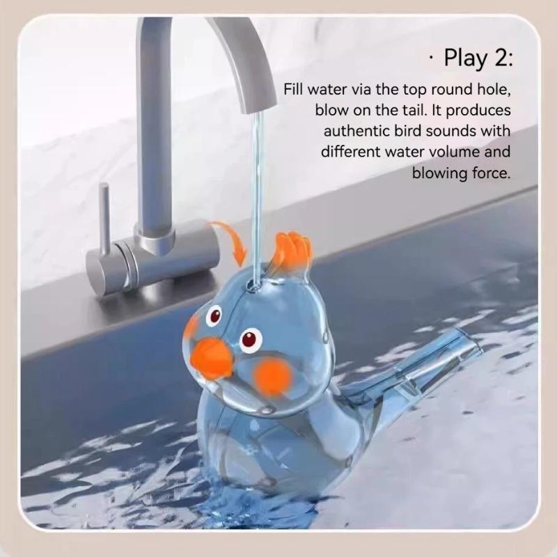 Kids Transparent Water Bird Whistle Toy - Water Fill Chirp Whistle with Realistic Bird Sounds Ideal Children Gift Blowing Toy