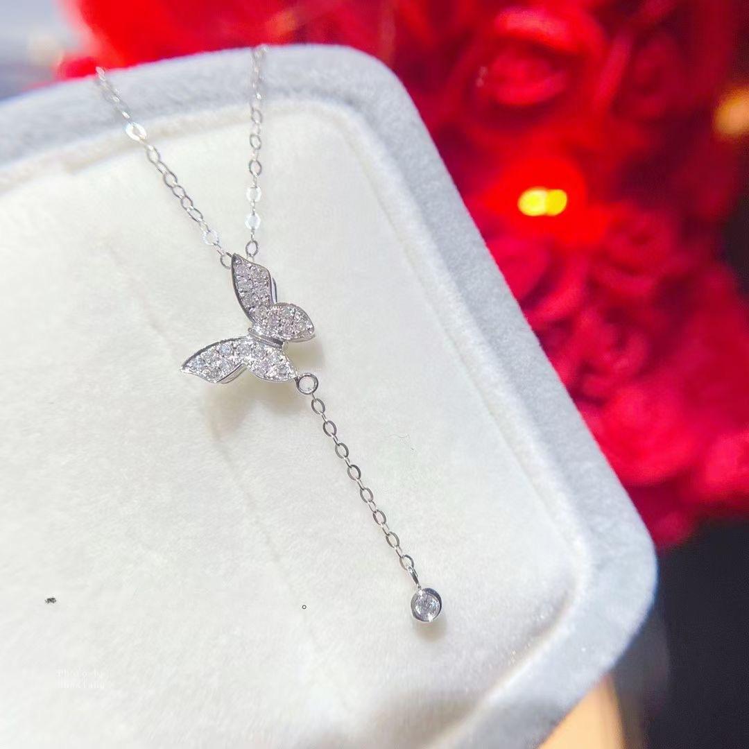 

Ретро Натуральный Бабочка Жемчуг Элементы Ins Light Роскошь Изысканное Ожерелье Ключичная Цепочка