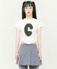 Kkolie Symbol Scarf Crop Short Sleeve T-Shirt White