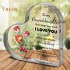 Clear Acrylic Heart Ornament Heart Shaped Acrylic Block Freestanding Transparent Desktop Heart Decoration Keepsake Gift for Mom Sisters Loved Ones