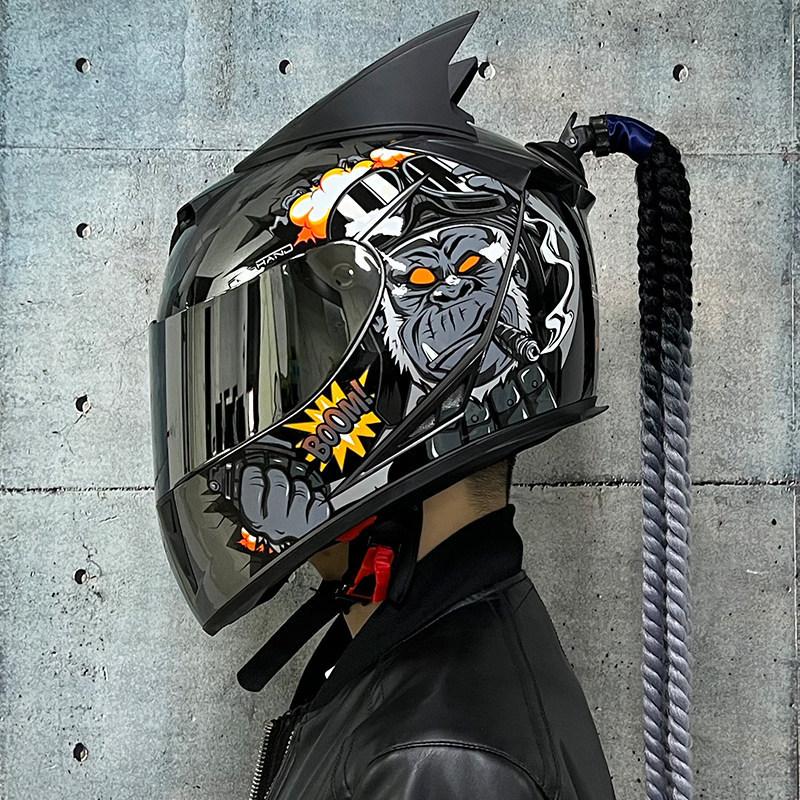 Jiekai Electric Vehicle Bike Helmet Men's and Women's Full Helmets Four Seasons Double Mirror Bluetooth Personalized Helmet Grey Party