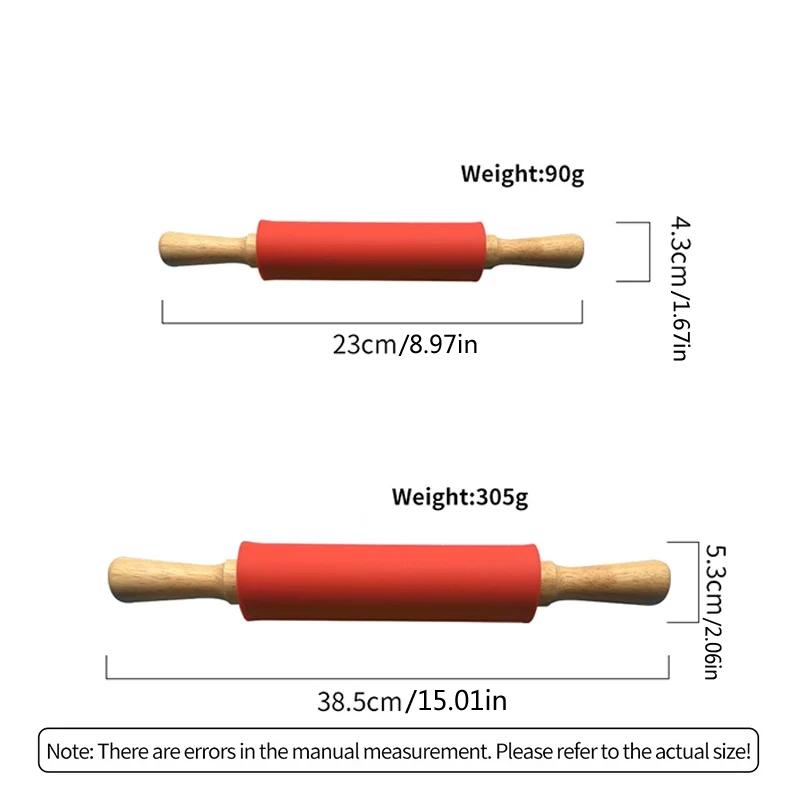 Silicone Rolling Pin Non-stick Surface Meets Human Design Handle Dough Making Baking Kitchen Tools Perfect Gift for Bakers