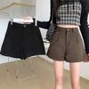 2026 Autumn/Winter Plus Size High-Waist A-Line Woolen Bootcut Shorts for Women