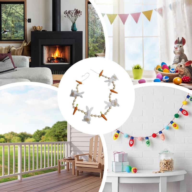 Spring Garland 2.2 Ft Rustic Carrot Felt Holiday Garland Decoration Banner For Wall Mantel Fireplace Home Farmhouse Indoor