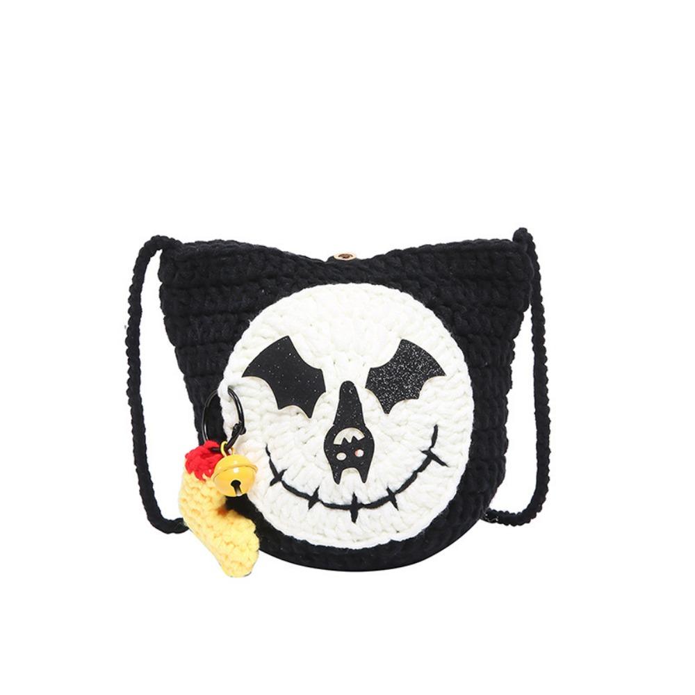 

Cartoon Halloween Shoulder Bag Bat Crossbody Bag Funny Halloween Crochet Bag Travel Style 1