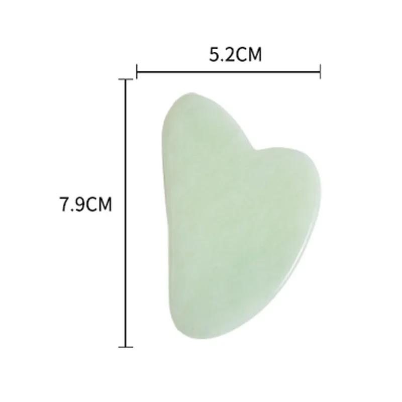 5-Color Option Heart-Shaped Jade Gua Sha Scraping Board Facial Massage Tool - Black White Green Blue - Scraping Massager