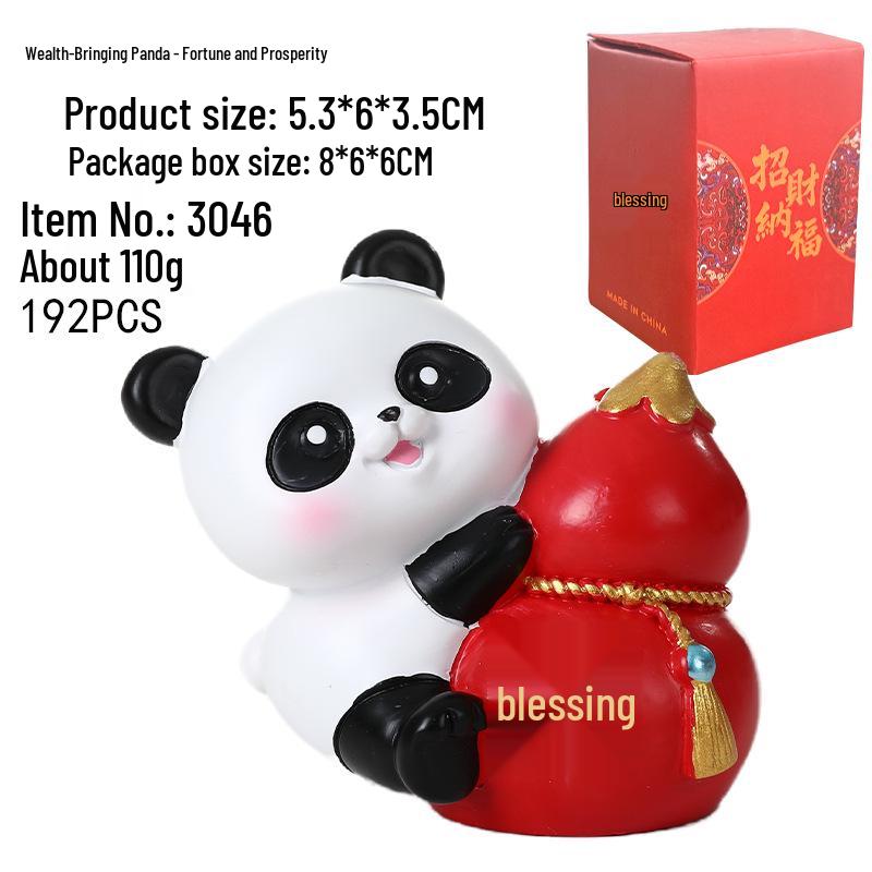 Фигурка из смолы «Танец льва панды»: Милый декор для дома или офиса