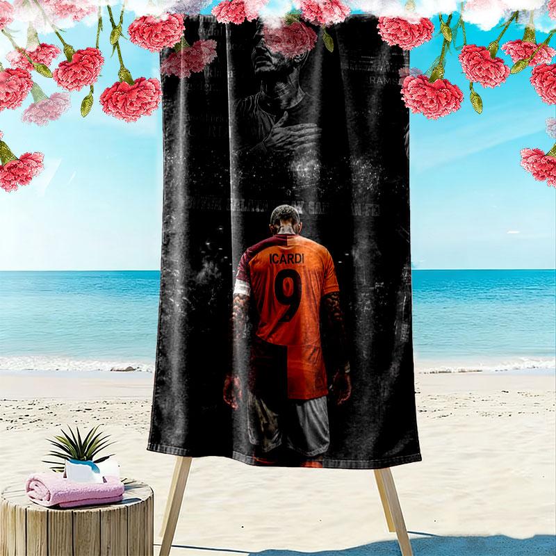 Galatasaray Flame Print Beach Towel, Large Soft Quick Dry Towel for Beach Camping Swimming