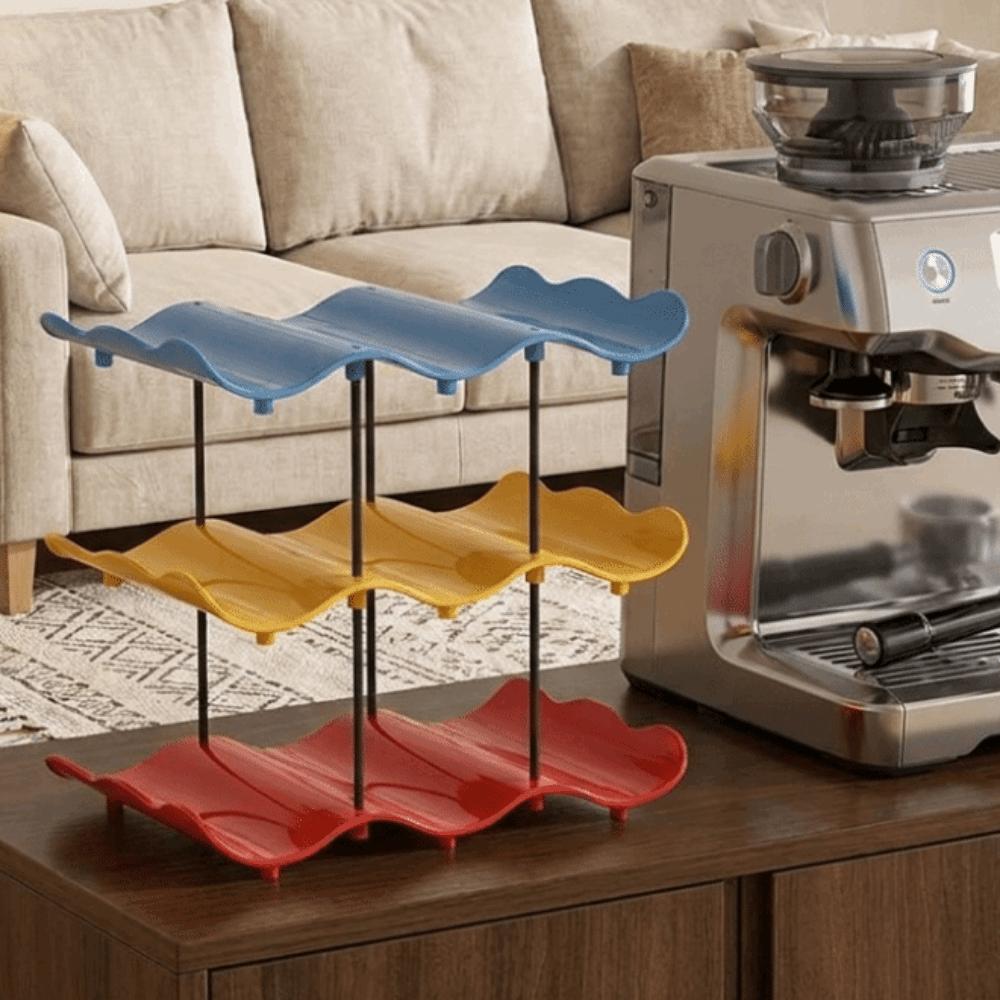 2/3/4 Layers Wavy Multi-layer Finishing Rack Anti-Fall Water Bottle Storage Rack Pantry
