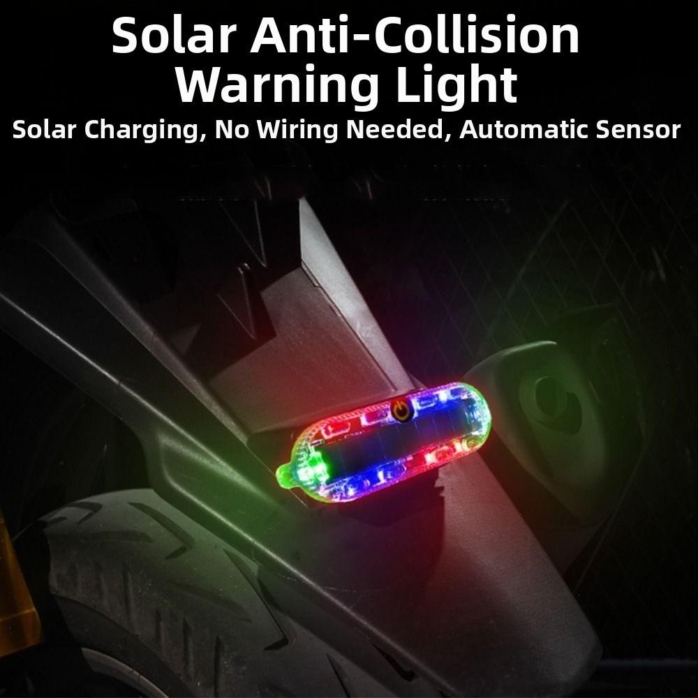 4Pcs Flashing Mode LED Warning Light Solar Powered Electric Vehicle Led Rear Light  Emergency Use