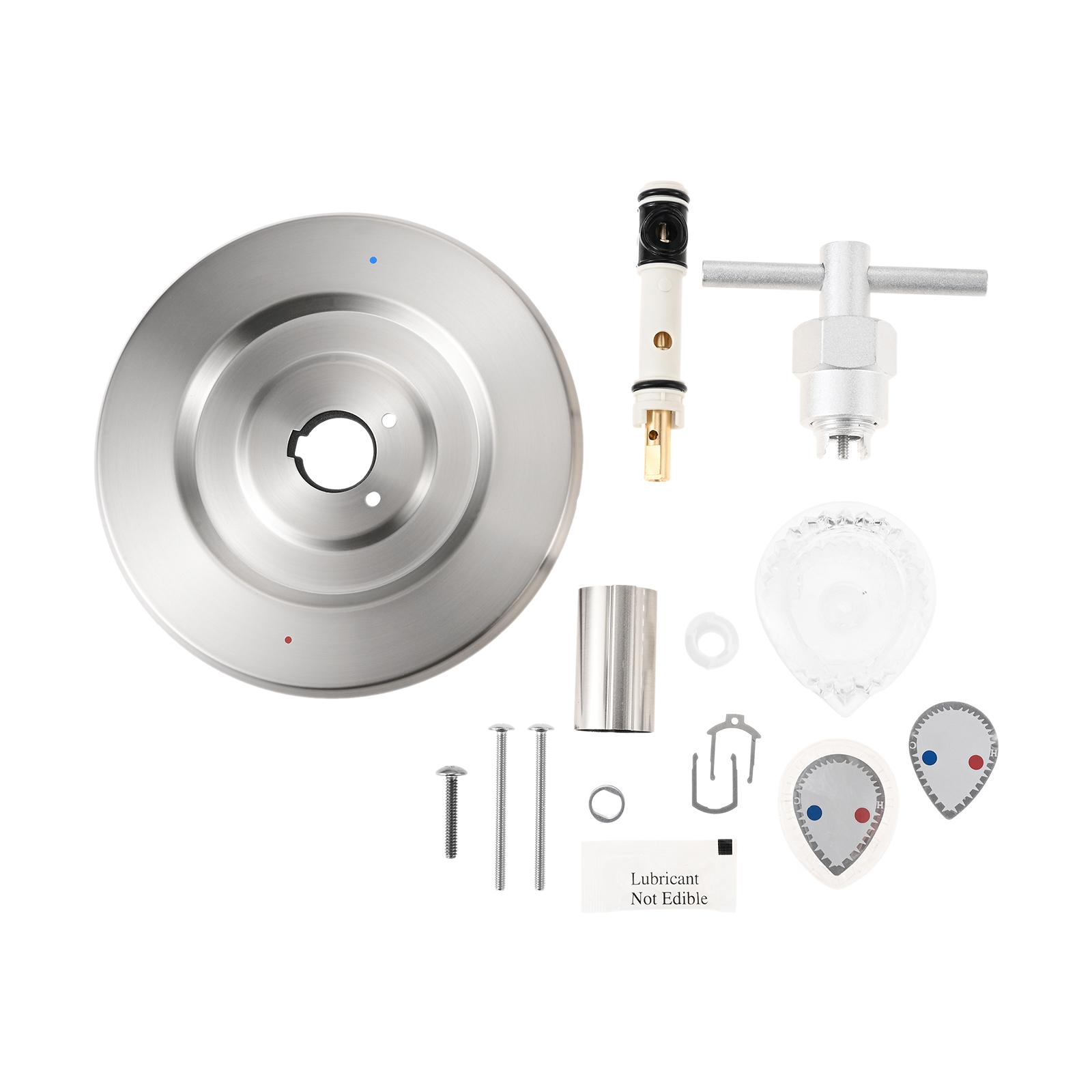 

Shower Trim Set for Moen T470 Chateau Shower 31661SN 1225 Replace Cartridge 104421 Removal Tool Escutcheon Tubes Handle w/screws