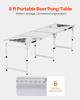 2.4 m Portable Beer Pong Table, Folding Tailgate Table, Cup Holes, Dry Erase Markers and Carrying Handles, Adjustable Height, Lightweight Table for