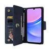 For Samsung Galaxy A26 5G Case Zipper Wallet Rivet Decor Leather Phone Cover with Wrist Strap