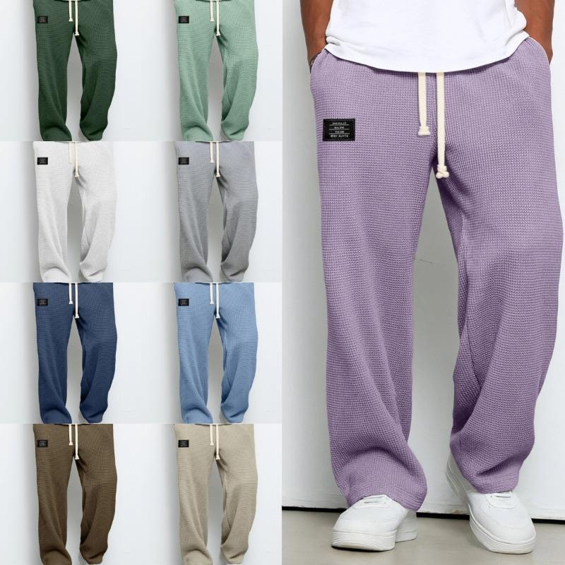 Men Loose Straight Wide Leg Casual Sports Long Sweatpants