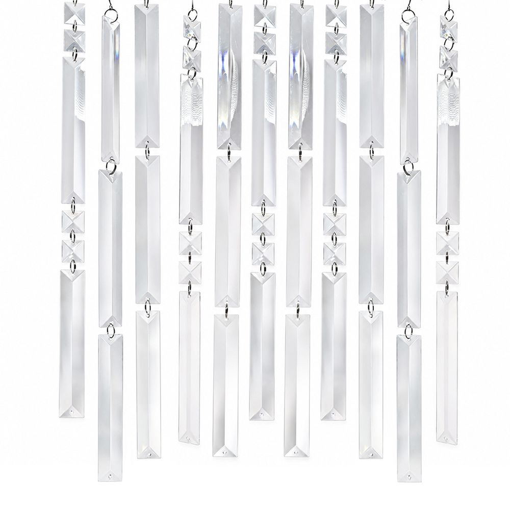 Triangle Chandelier Lamp Prism Clear Acrylic Door Curtain Divider Party Ornament Hotel Lobby Decor