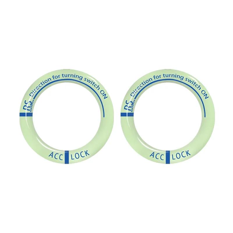 Car Ignition Luminous Sticker Key Ring Auto Key Switch Surrounding Protective Style Decoration Vehicle Glow Fluorescent Keyring