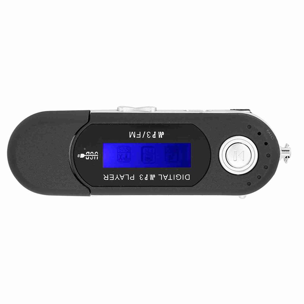 Tragbarer Musik MP3 USB Player Mit LCD Bildschirm FM Radio Sprachaufzeichnung Speicherkartensteckplatz Schwarz