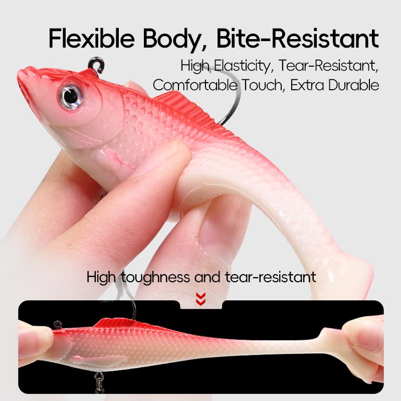 MEREDITH Soft Minnow Bait 10cm/18g & 12.5cm/27g 3pcs Lead Jig Pike Bass JXJ01