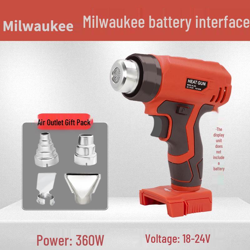 Cordless Lithium Battery Hot Air Gun for Heat Shrink Film, Car Stickers, Grout Sealing - Compatible with Makita, Milwaukee, DeWalt.