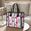 Cherry Print Tote Bag for Women Casual Daily Handbag Large Capacity Reusable Fashion Shopping Shoulder Bag
