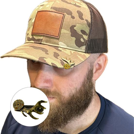 

Шляпа с декоративным зажимом в форме рога лося, унисекс, гладкий металл, легкая противоскользящая многоразовая бейсболка, остроконечная шляпа, зажим для полей серебряный