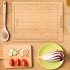 HANKEY Cutting Board, Natural Bamboo with Stand, Grooved, Pizza, Kitchen Board, Antibacterial, Recommended, 42*32*2cm