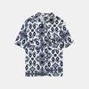 Easy Shirt with Ethnic Print Navy Woman