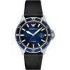 Diver Blue Black Leather Gents Quartz Date AR11516 Watch